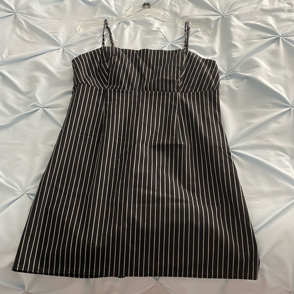Black striped dress